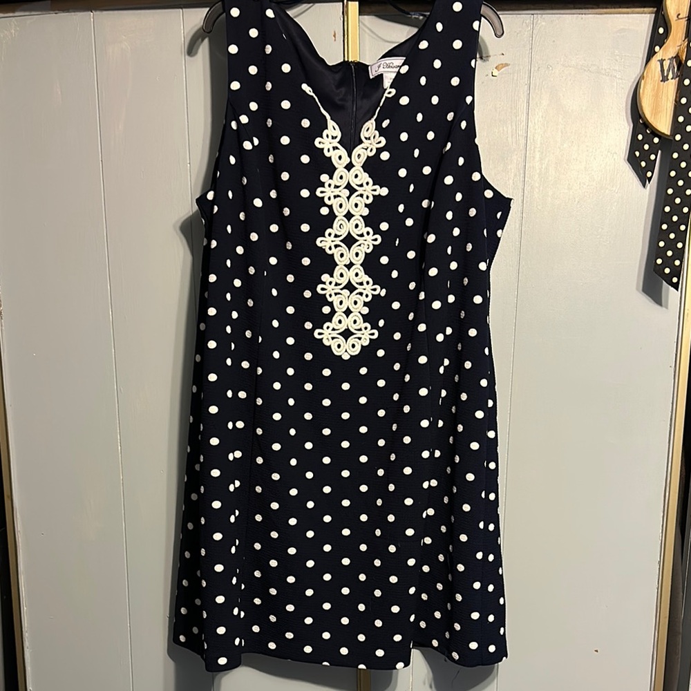 J Howard Navy Dress with White Accents